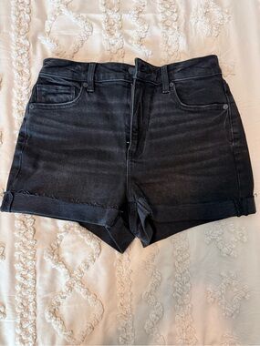 American Eagle Outfitters Black High-Rise Denim Shorts